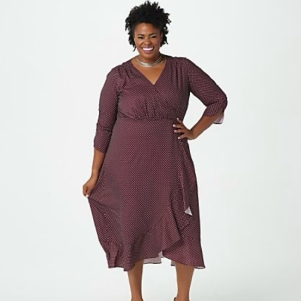 EUC ✨StyleList Micaela Printed Faux Wrap Dress -size 8 A388838
